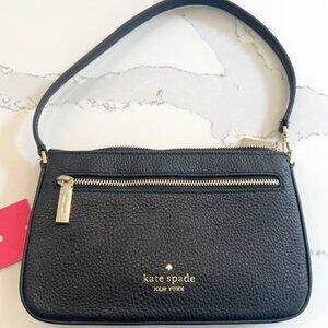 Kate Spade Convertible Leila Wristlet Shoulder Bag Leather Black : NEW!